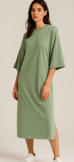 שמלה אוברסייז בד רוגבי