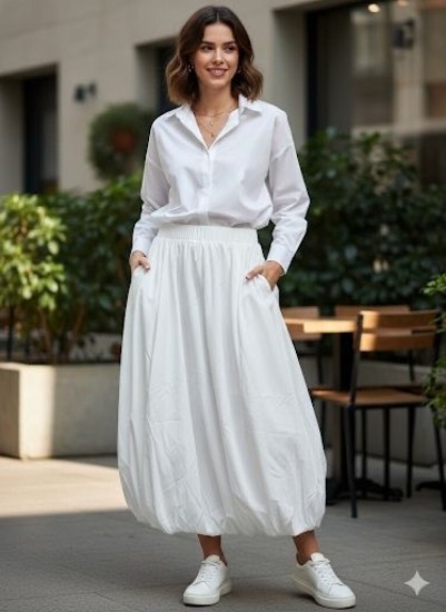 חצאית אריג בלון