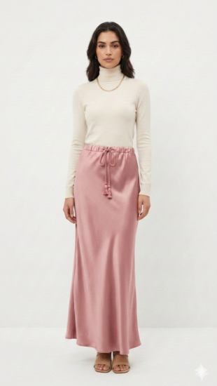 חצאית סאטן דיור מקסי