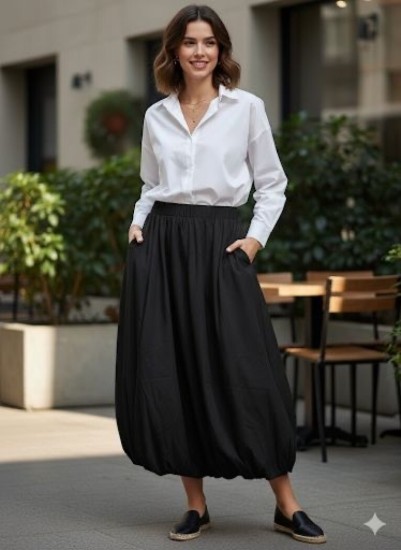 חצאית אריג בלון