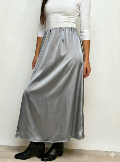 חצאית סאטן גומי פנימי