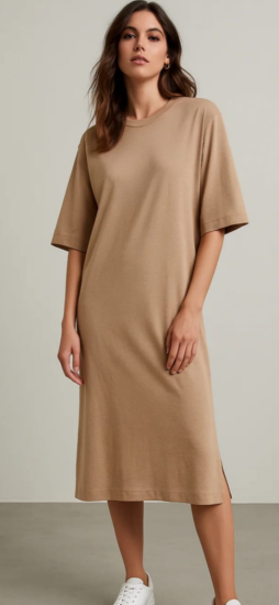 שמלה אוברסייז בד רוגבי