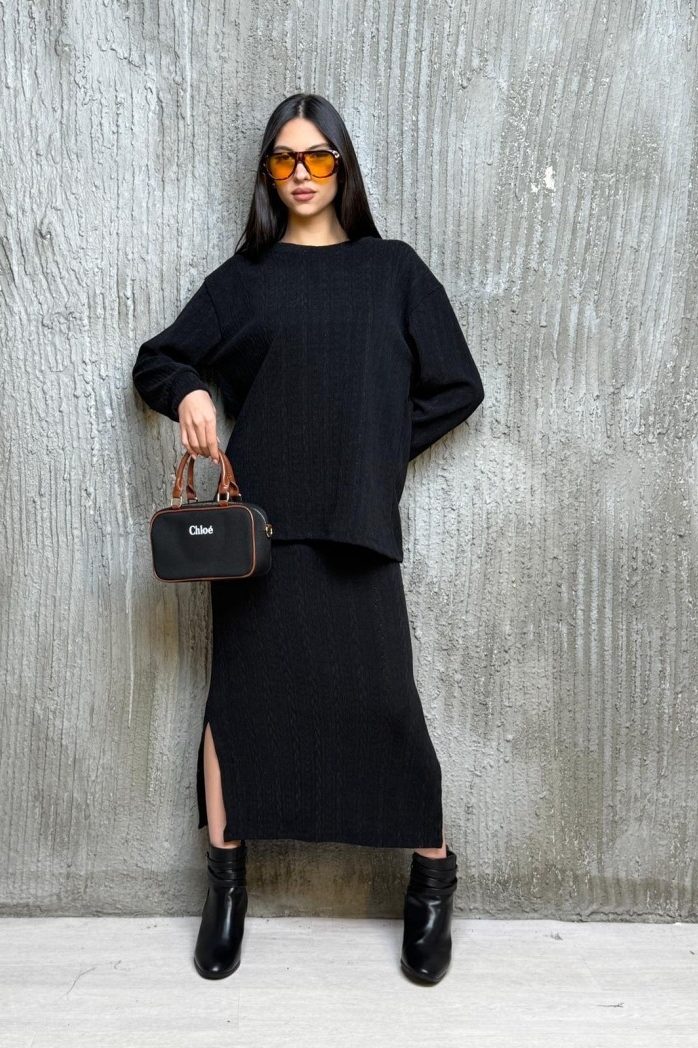 חליפת סריג צמות 