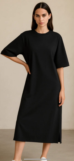 שמלה אוברסייז בד רוגבי