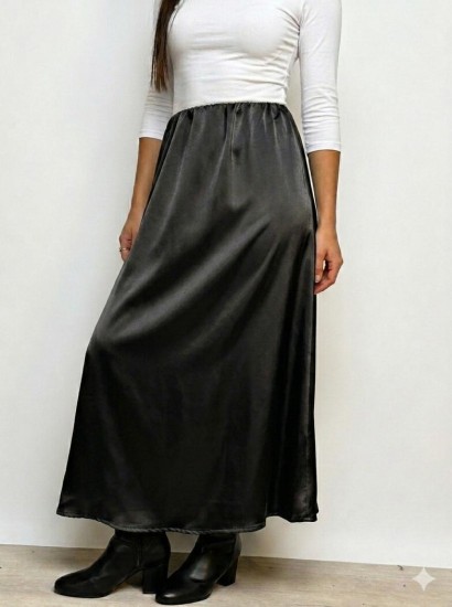 חצאית סאטן גומי פנימי