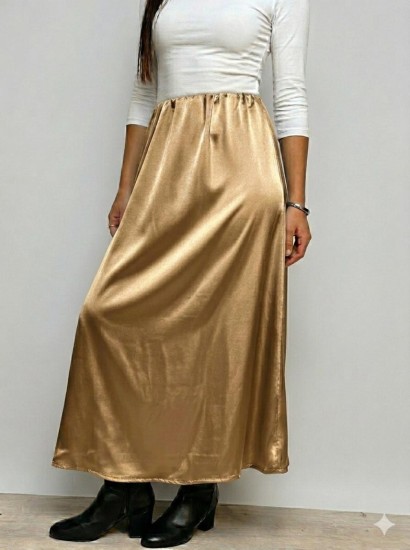 חצאית סאטן גומי פנימי