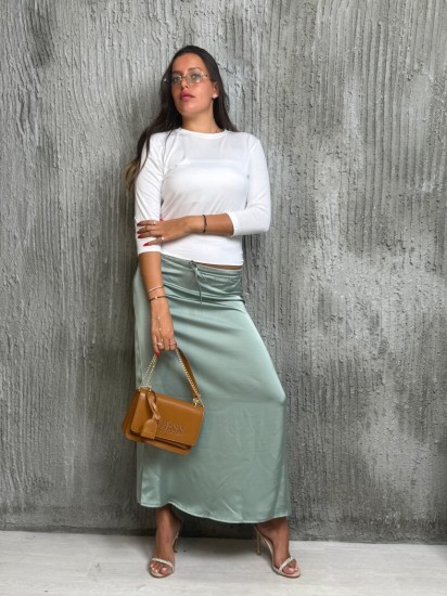 סאטן חצאית גומי