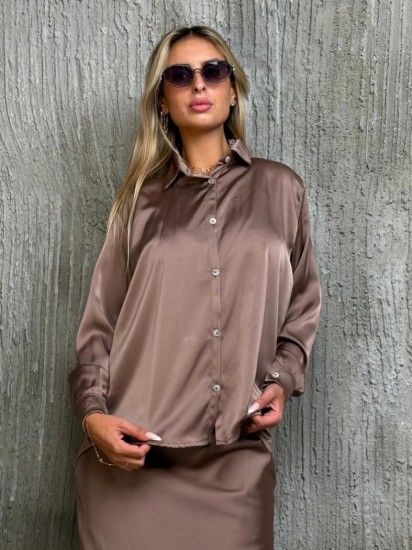 חולצה סאטן דיור כפתורים