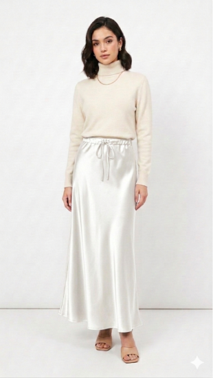 חצאית סאטן דיור מקסי